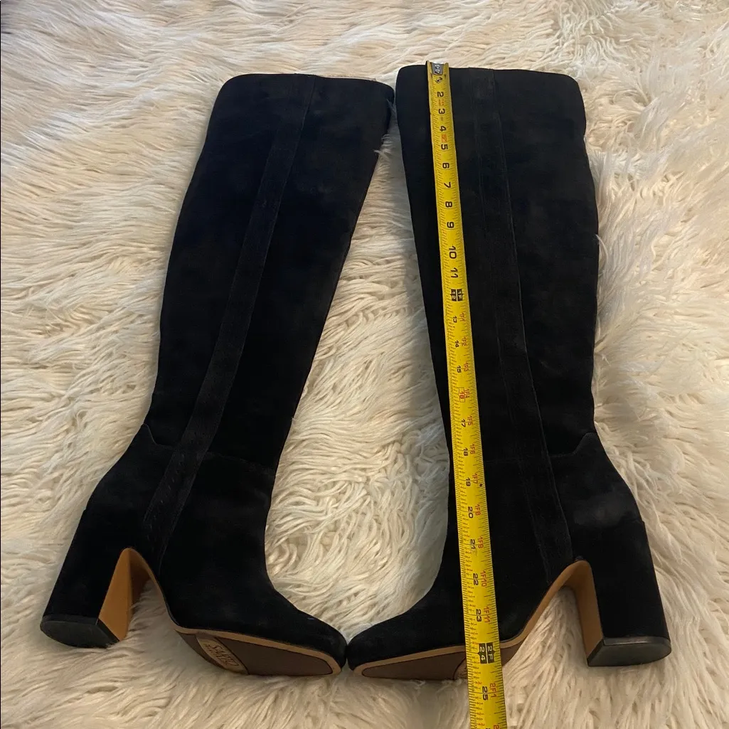 Franco Sarto Black Over the Knee Suede Boots size 7.5 BNWOT see all photos - Image 4