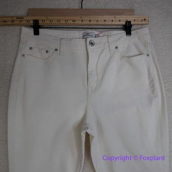 New! Vineyard Vines corduroy Jamie High Rise pants‎ in mashmallow, size 31 - Image 3