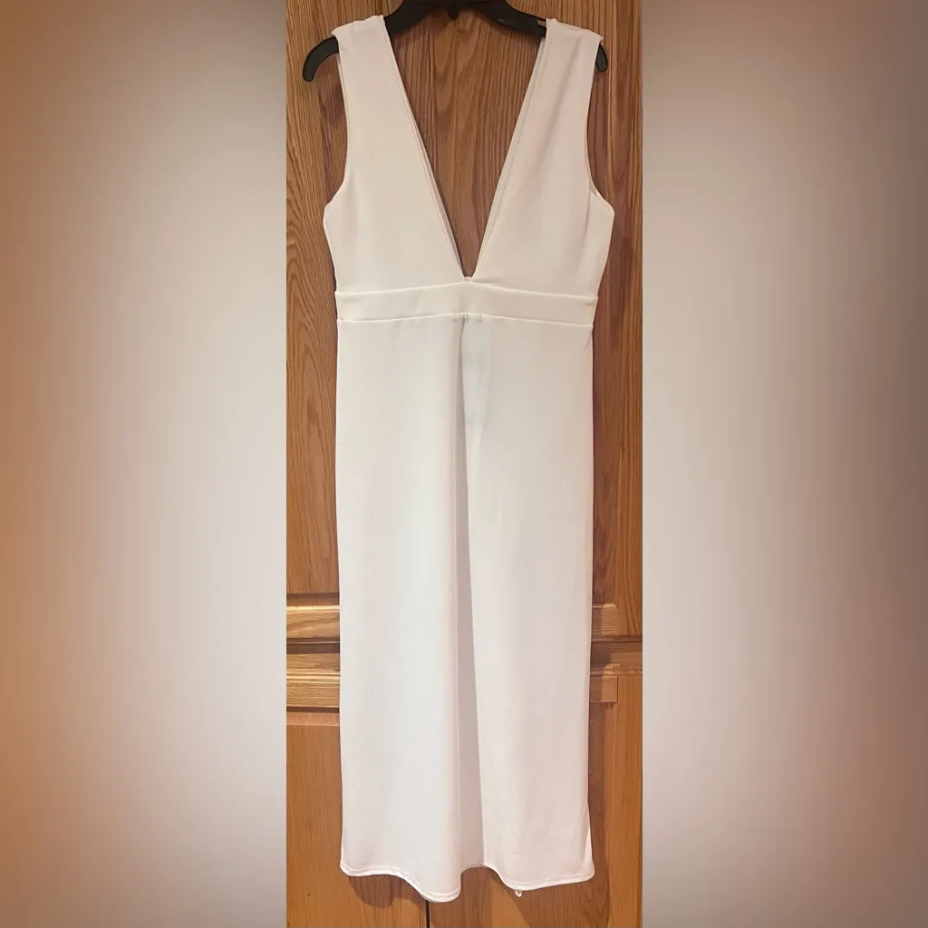 Nasty Gal Deep‎ on Dancing White Formal Holiday Midi Dress High Slit Size 8 NEW - Image 10
