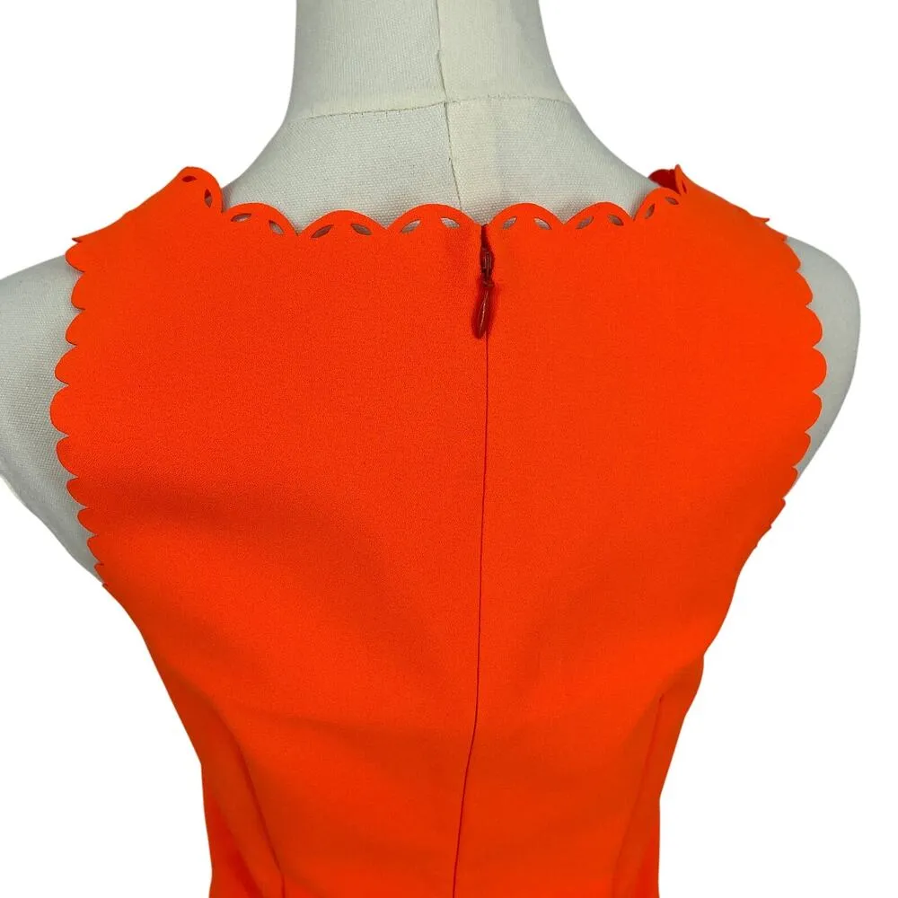 J.Crew Factory Petite Neon Orange Sheath Dress Laser Cut Size 0P NWT - Image 4