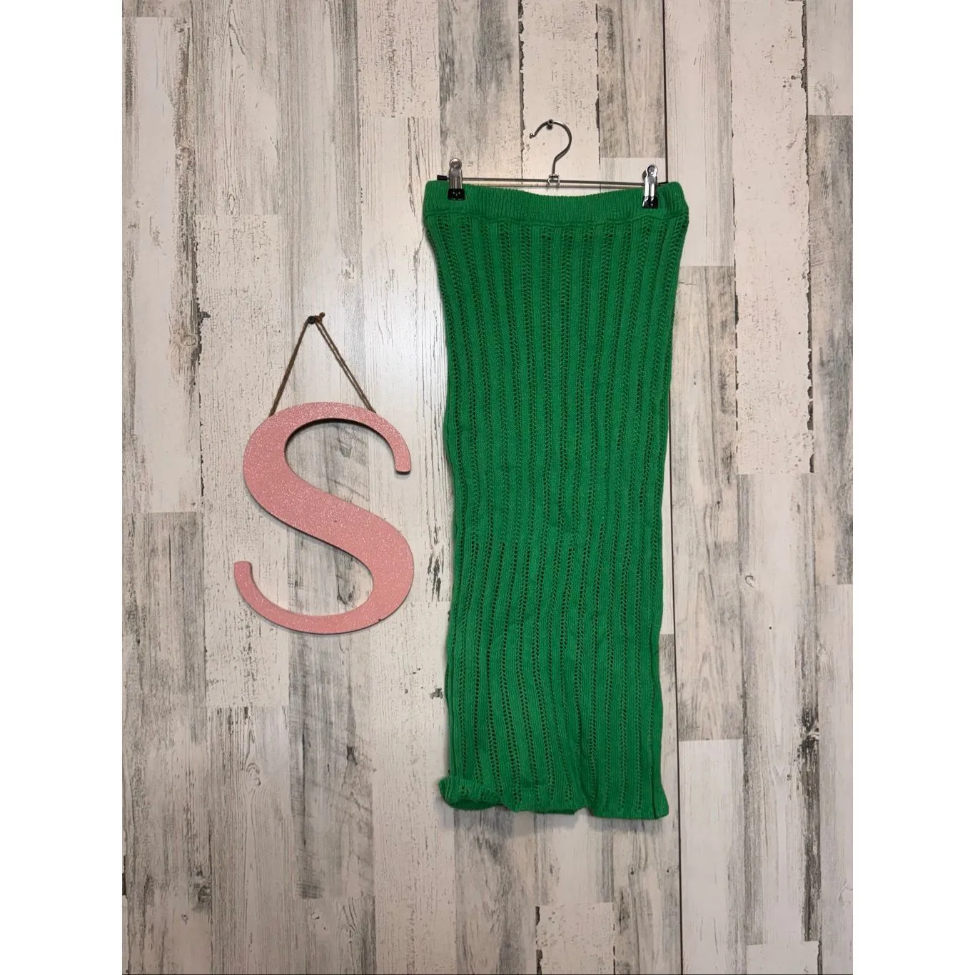 Fredman 1996 Green Knit Crop Top & Midi Skirt Set Size Small nwt - Image 11