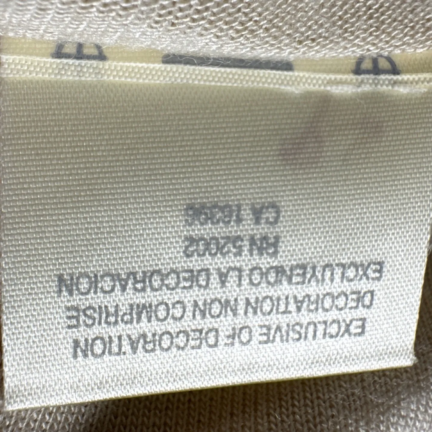 Elisabeth Beige Textured Short Sleeve Top Embellished Neckline Women Size 3 Tan - Image 5