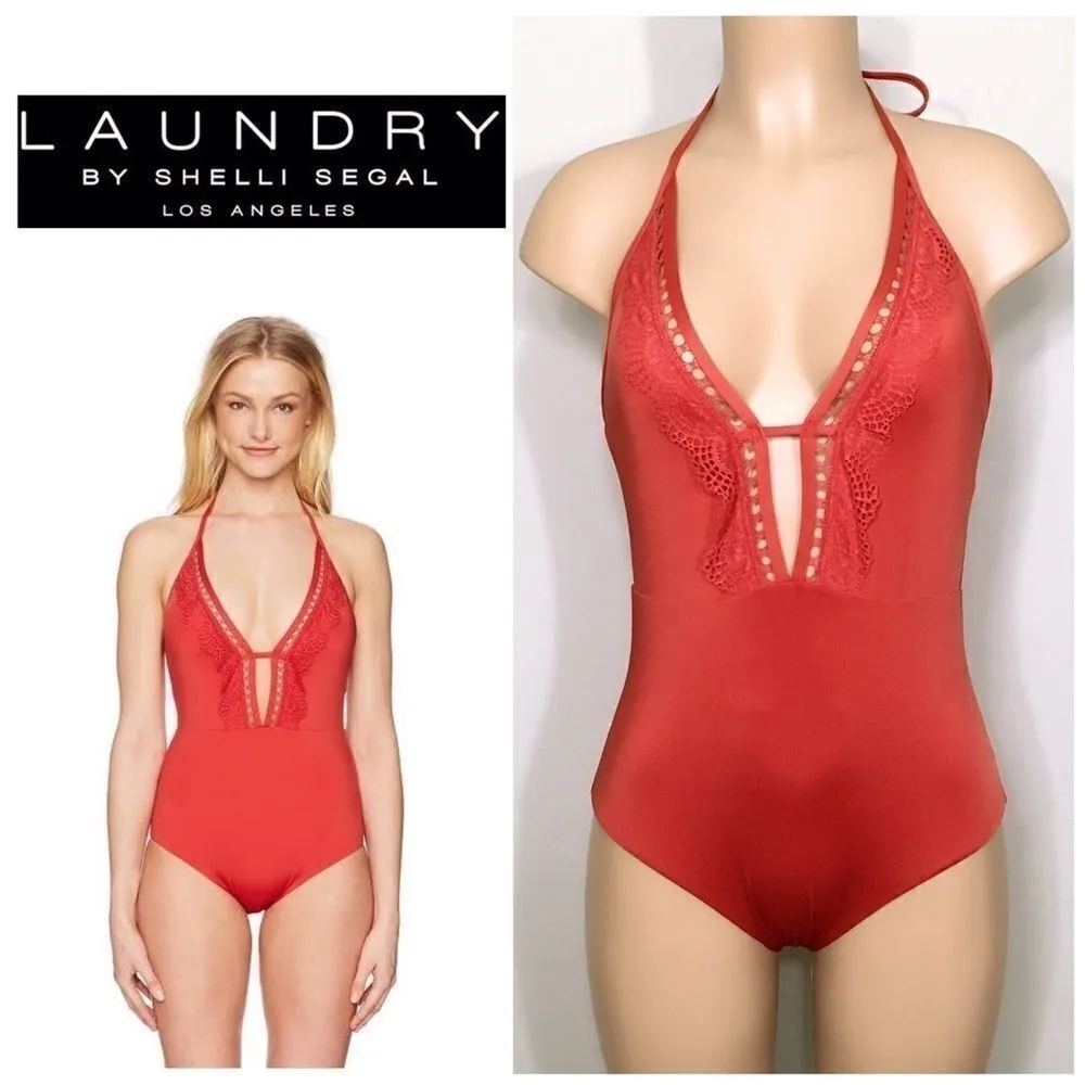 LAUNDRY red lace swimsuit. NWT - Image 2