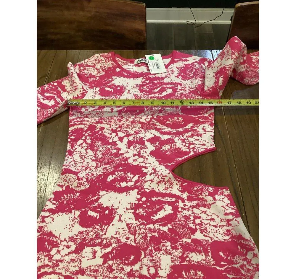 AMUR COOPER CUTOUT JACQUARD midi DRESS MELON pink white TWO TONE
SKETCH FLORAL L Size L - Image 5