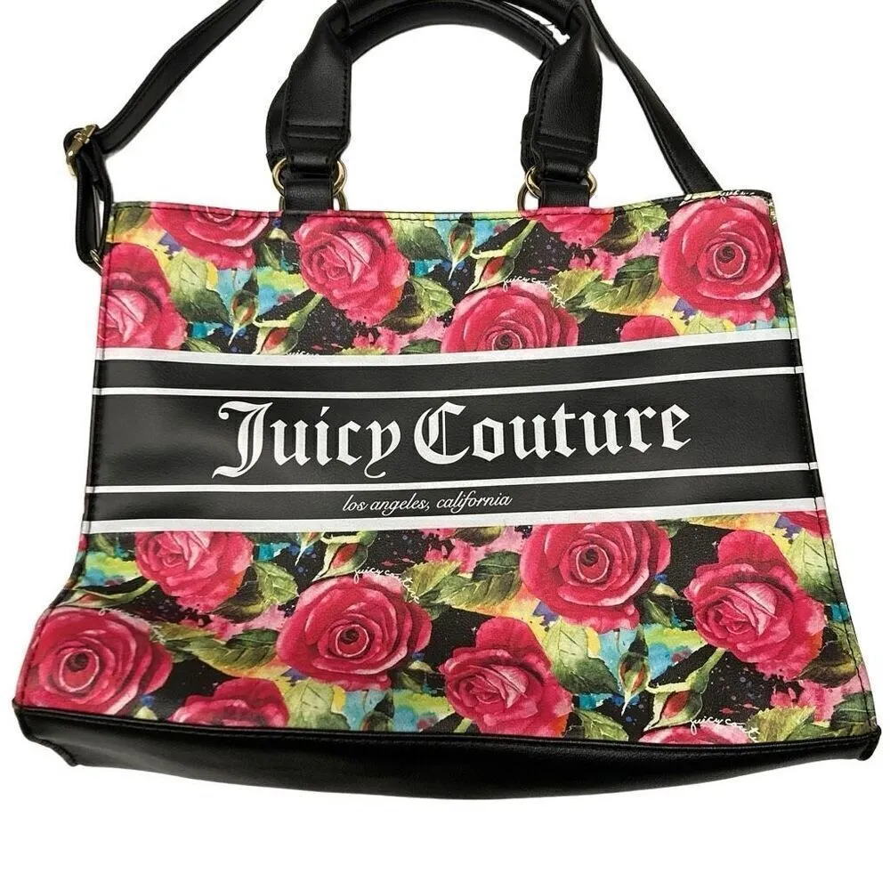 Juicy Couture Billboard Rose floral double strap crossbody convertible handbag - Image 2