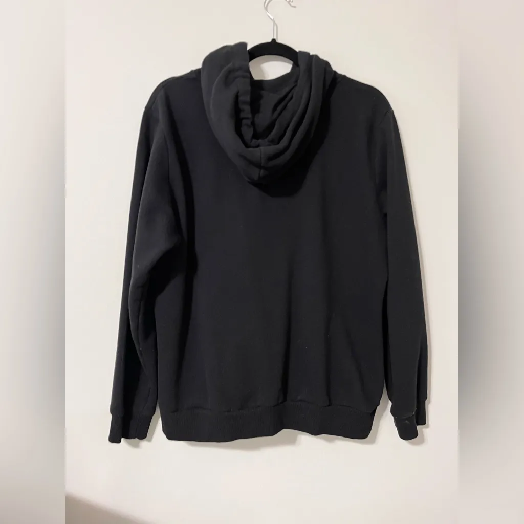 DOUBLJU Black Full Zip Up Hoodie Sweatshirt Women’s Sz XL EUC - Image 2