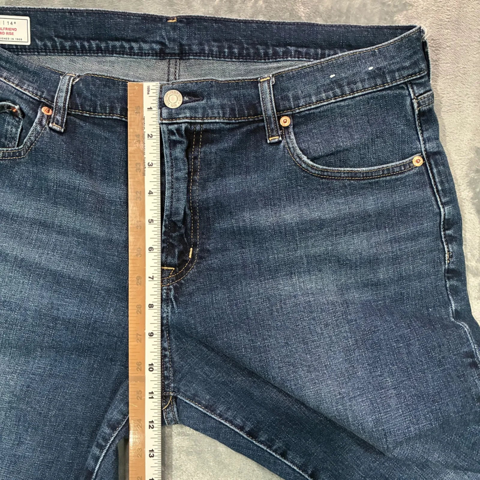 GAP Girlfriend Mid Rise Dark Wash Denim Ankle Jeans Women's Size 32/14R - Image 9