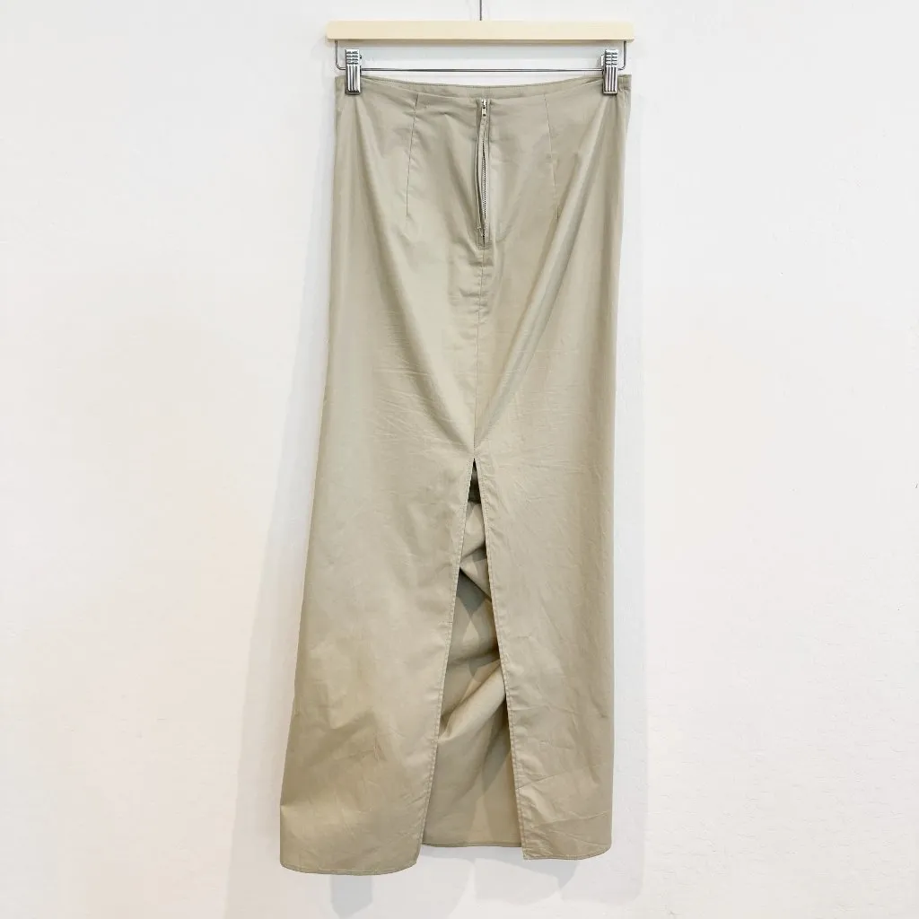 Zara Womens Ruched Maxi‎ Skirt in Tan Streetwear Minimalist Grunge Size XS - Image 8