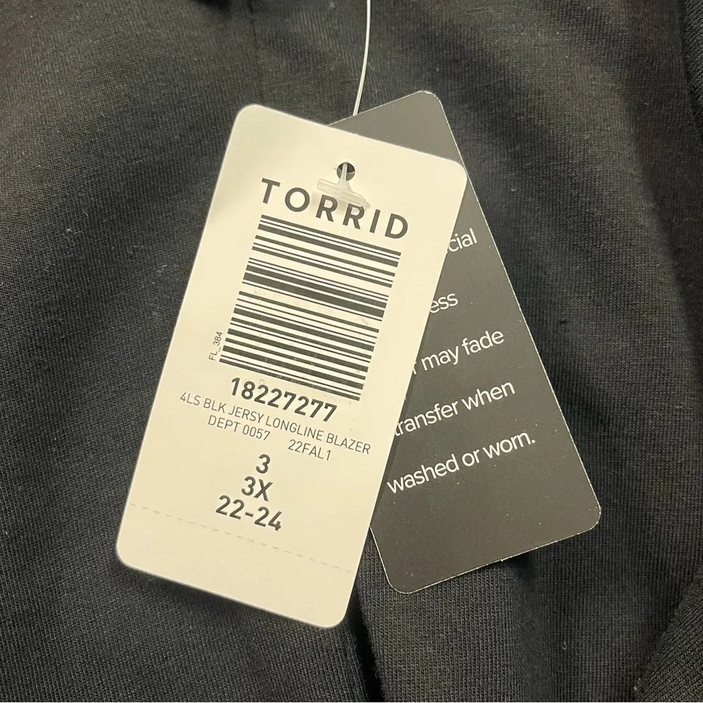 NWT Torrid Black Jersey Longline Open Front Blazer Jacket Women’s Size 3X - Image 12