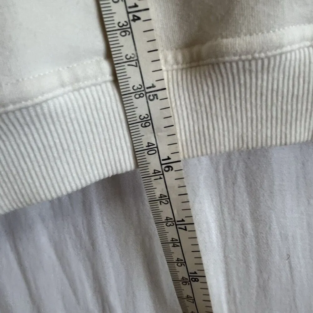 Alice + Olivia White Cropped Sweatshirt Size S Ruched Sleeve - Image 6