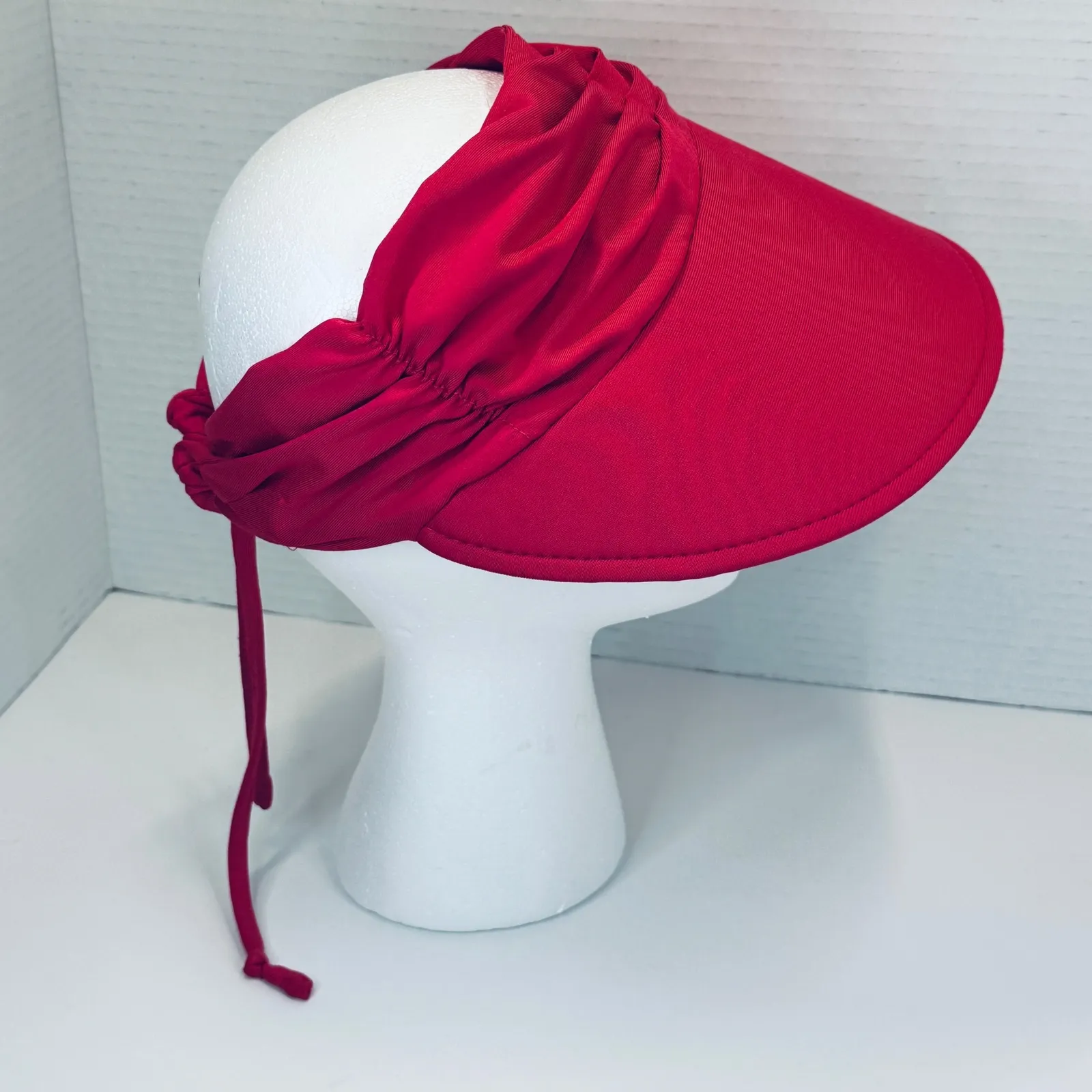 Panama Jack Pink Wide Brim Sun Visor Adjustable Tie Back OSFM Women Beach Golf - Image 4