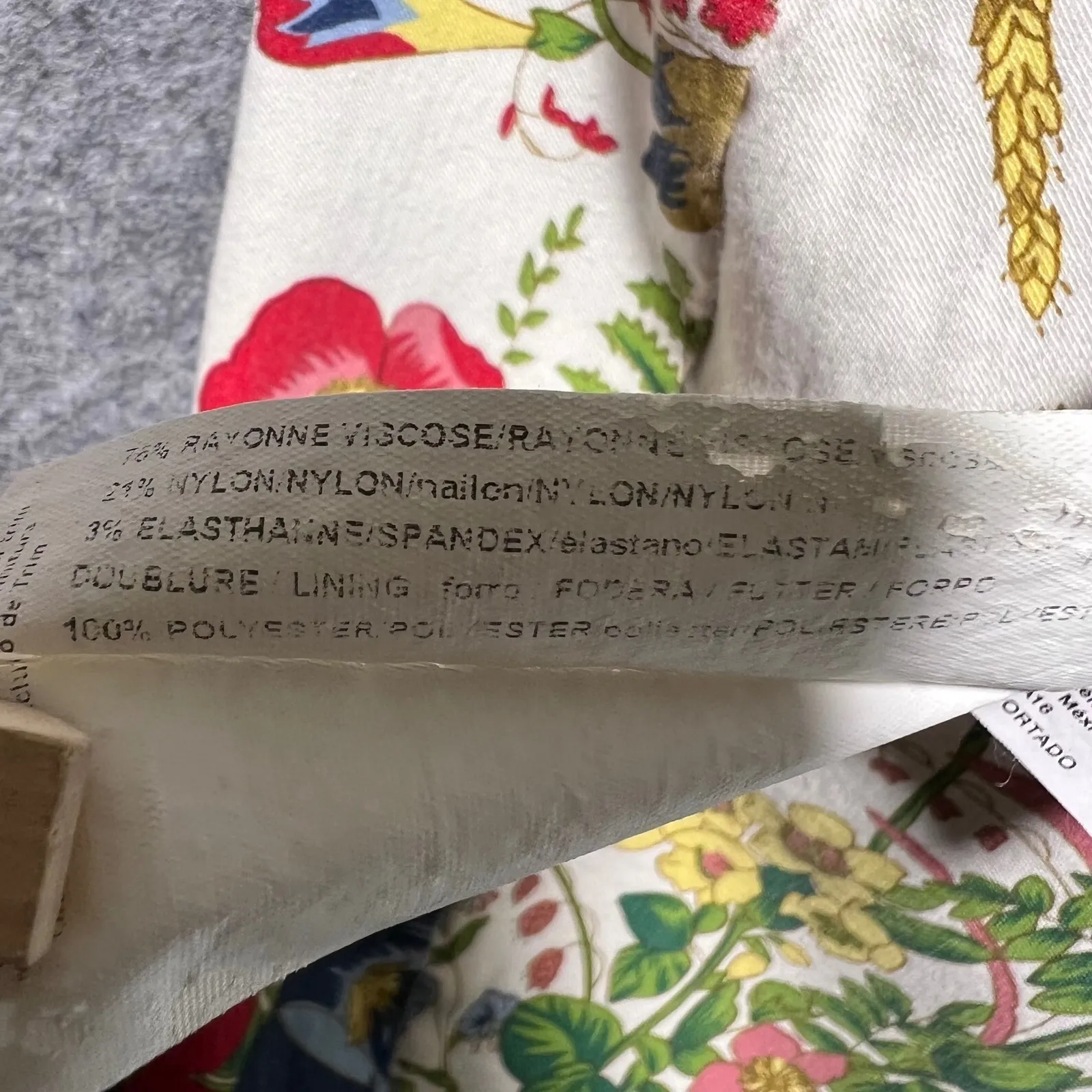 Joseph Ribkoff Floral Pants White Botanical Print Stretch Women's 6 - Image 9