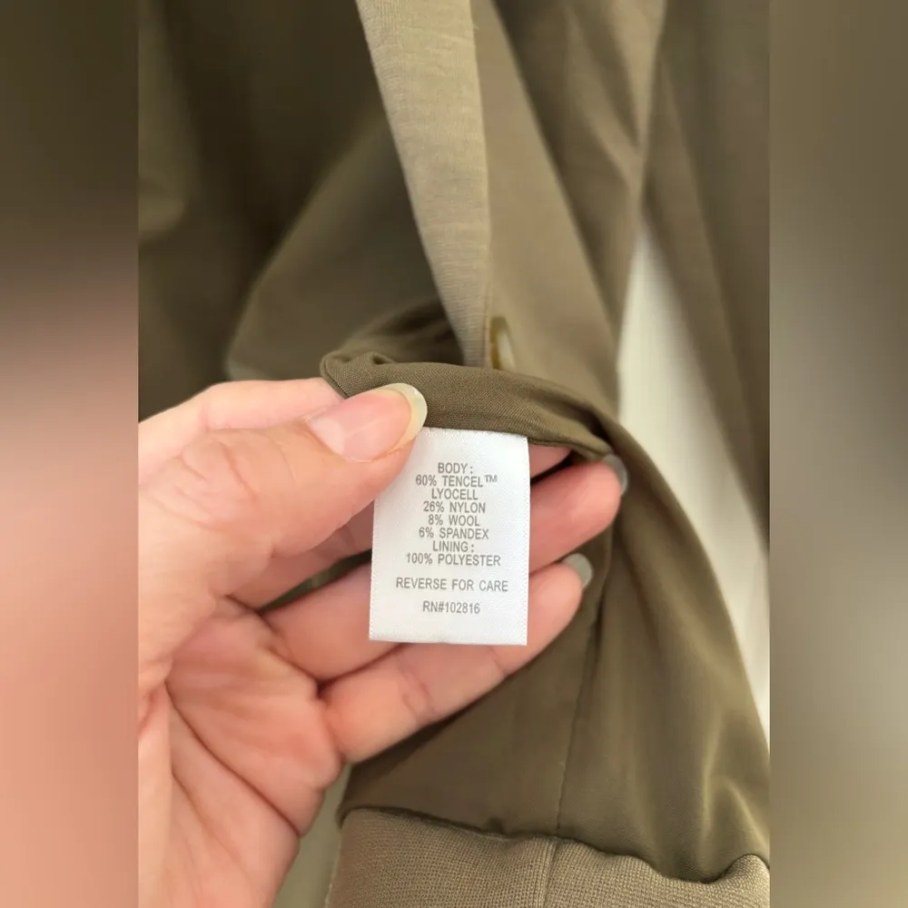 Garnet Hill Relaxed Blazer Women's 10 (M) Capers Heather Lined Lyocell Blend - Image 7