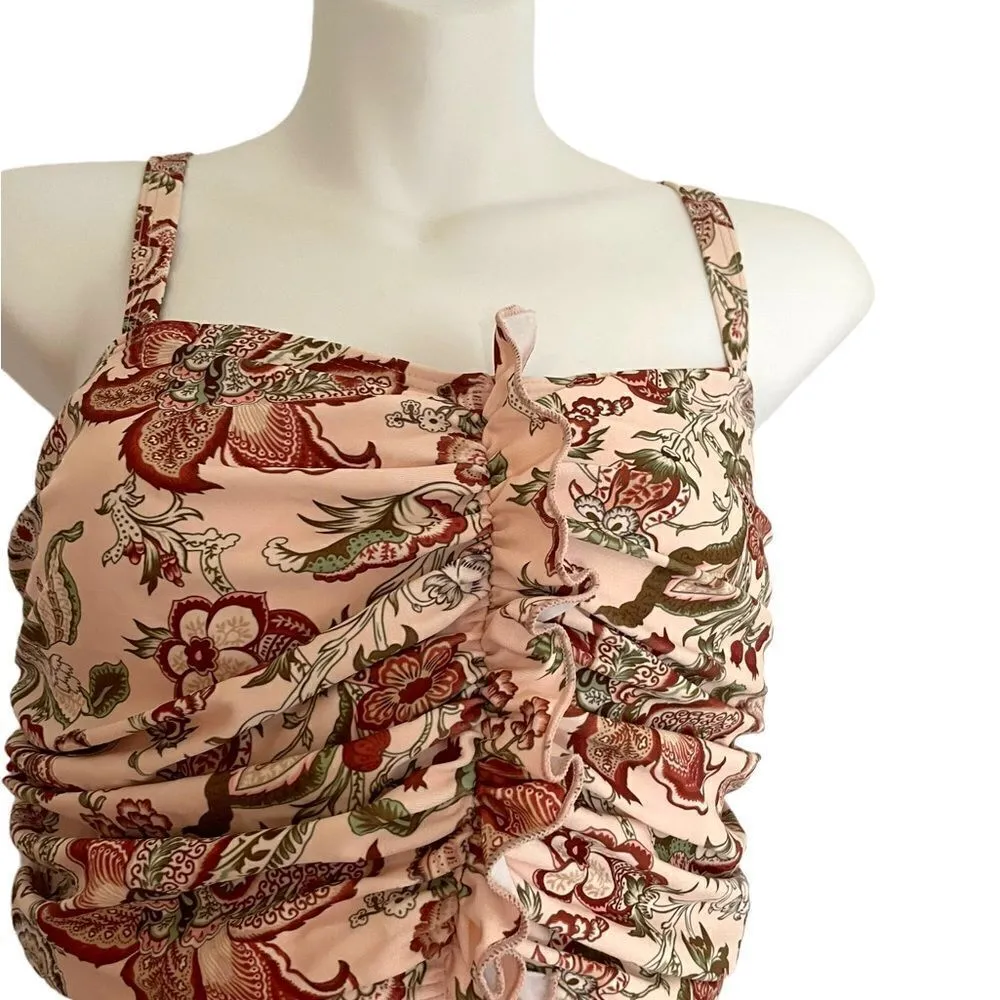 Shein Floral Ruched Ruffle Bikini Top 3XL - Image 8