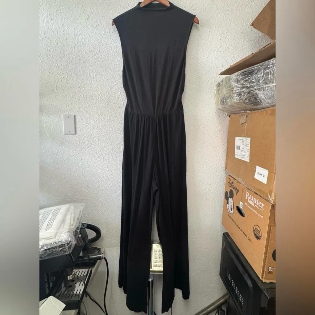 NWT Free People Beach Women's Black Dream Jumpsuit Sleeveless Wide Leg Sz Large - Image 4