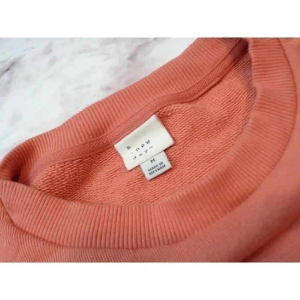 A New Day women's Medium Rust Puffed Sleeve Sweatshirt - Image 4
