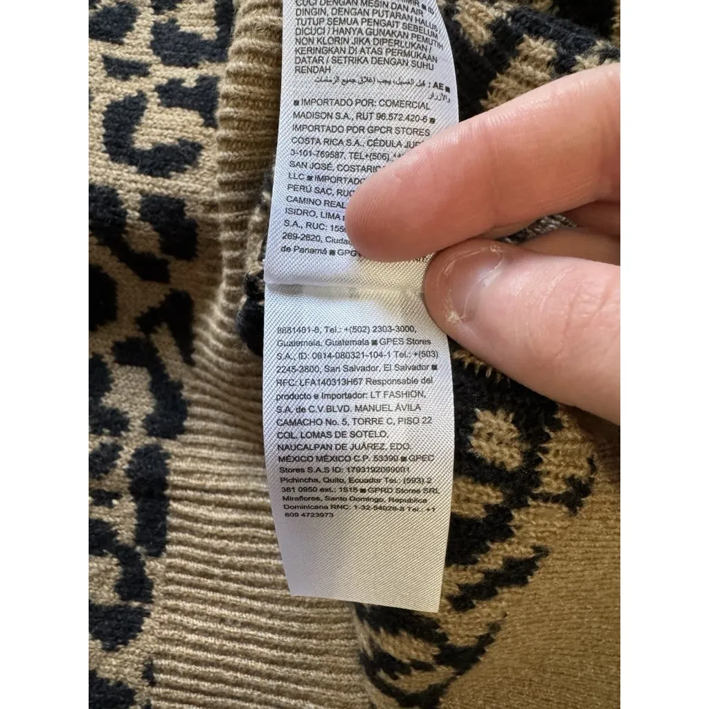 OLD NAVY Soft Cropped Cheetah Print Button Up Cardigan Sweater Fall Size XL City - Image 10