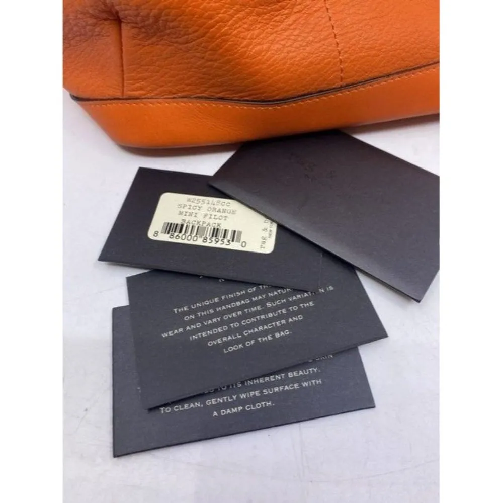 Rag And Bone Mini Pilot Orange Leather Backpack - Image 8