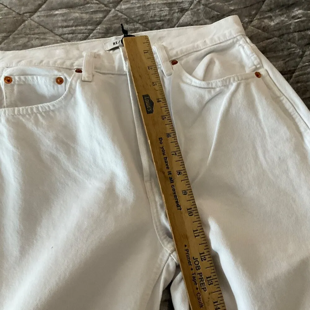 Re/Done 90s High Rise Loose White Denim Pants jeans casual classic cotton 28 - Image 11