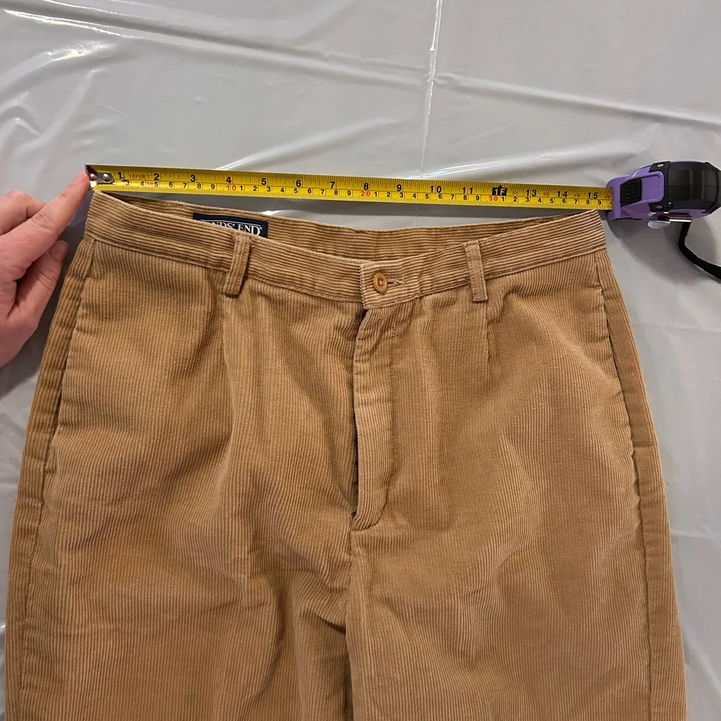 Vintage Lands End corduroy pants Size 12 Petite Tan Women’s 30” Waist 28” - Image 7