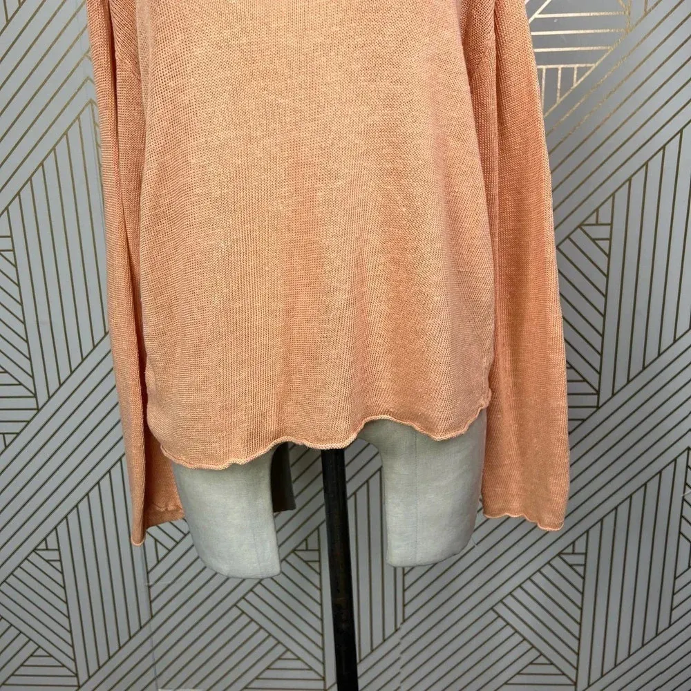 Eileen Fisher Vintage 100% Linen Sweater‎ in Orange Size US Large - Image 4