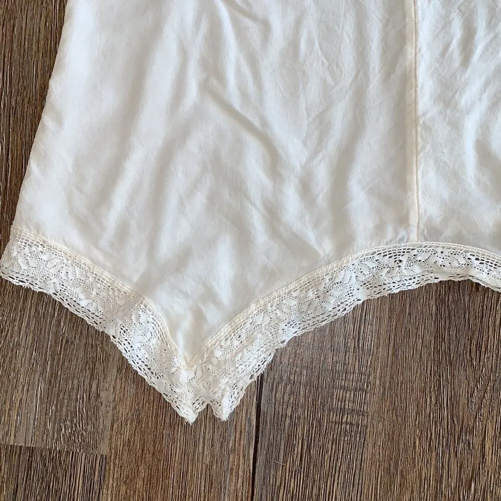 Sun & Shadow Boho Gypsy Summer Ivory Lace Tank S - Image 4