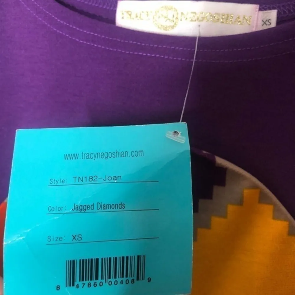 NWT Tracy Negoshian Jagged Diamonds Shift Dress sleeveless ponte knit XS - Image 4