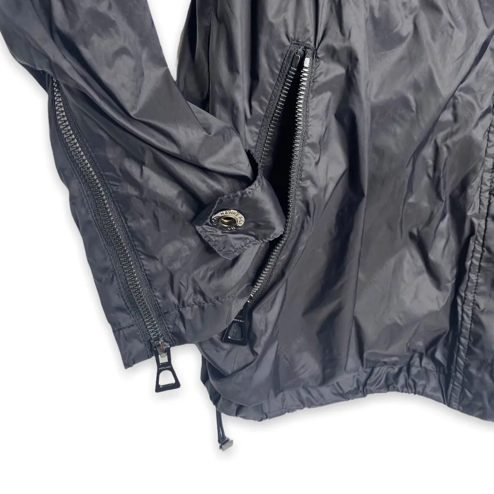 Hawk & Co Black Hooded Rain Coat Jacket Medium Style L3H06055H - Image 2