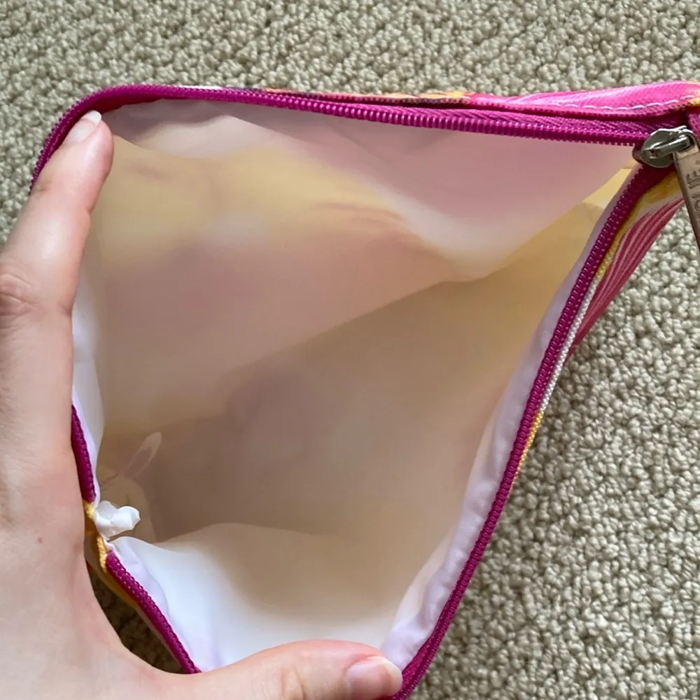 Lulu dK for Clinique Floral Pouch Zipper Bag Cosmetic Case Flowers Pink Red - Image 6