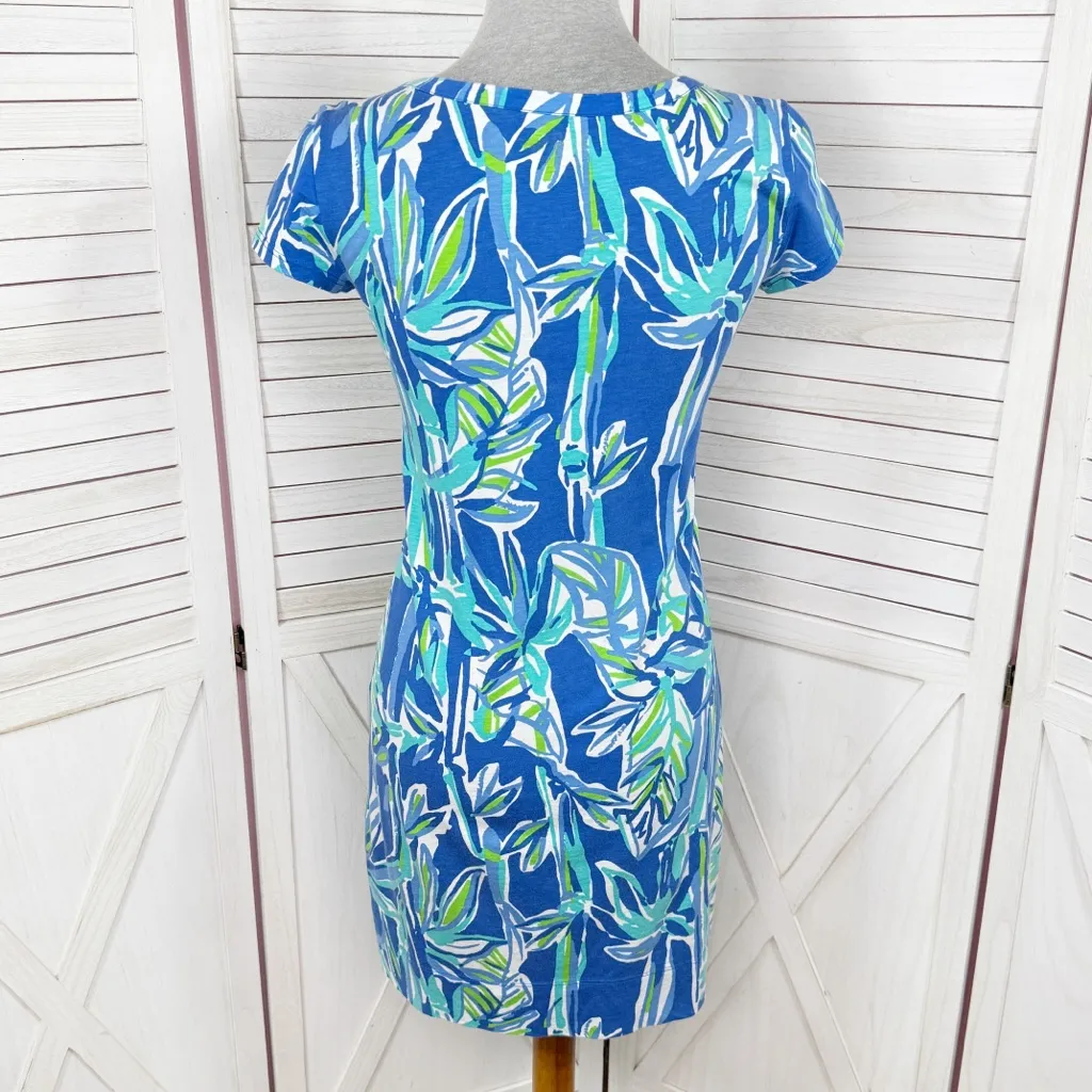 Lilly Pulitzer Palmira T‎ Shirt Dress Pima Cotton Blue Crush Bamboo XS - Image 5