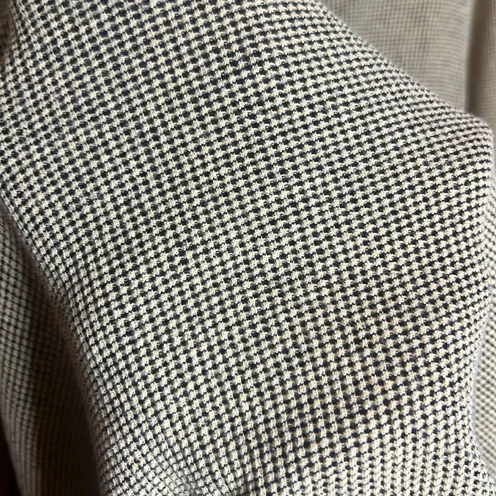 Cut Loose Waffle Knit Ribbed Henley Gold Yellow Black Long Lagenlook Shirt LG - Image 5