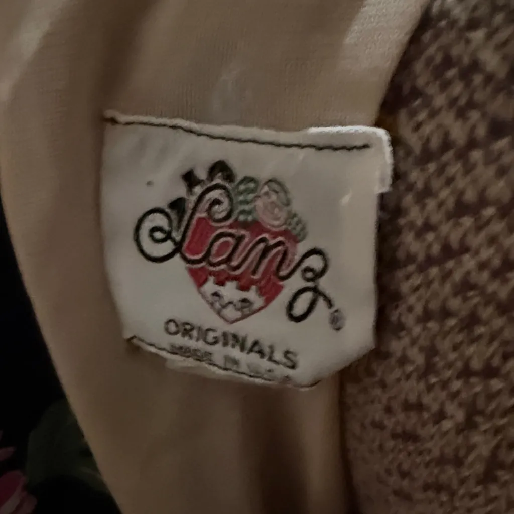 Floral Long Sleeve Dress with Bow Black Size 4 - Image 2