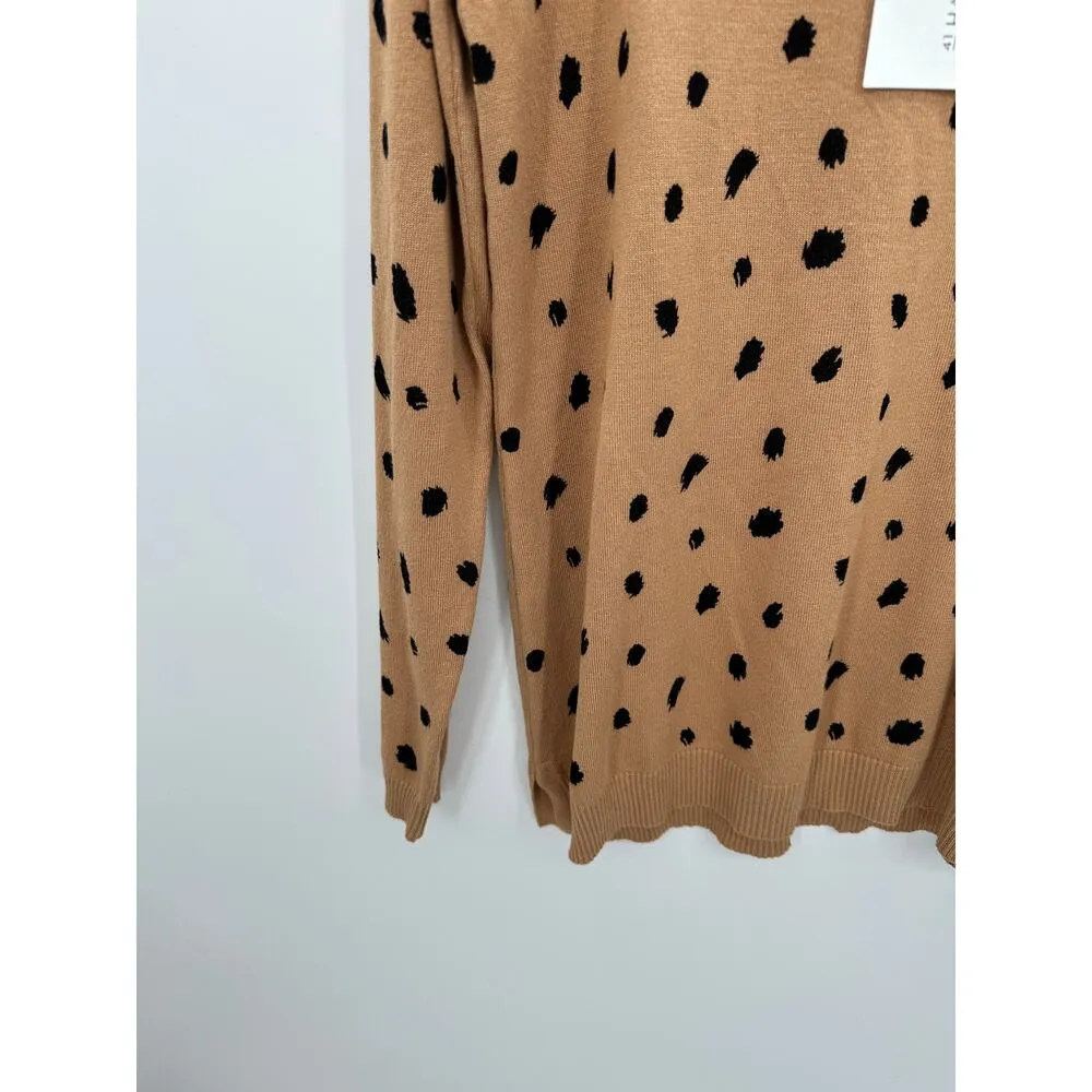 41 Hawthorn Brown Black Polka Dot Pullover Sweater Crewneck Viscose Blend L NWT Size L - Image 3