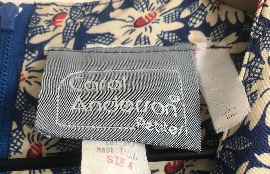 Vintage Carol Anderson Petites Blue White Daisy Floral Button Jumpsuit Romper Size 4P - Image 6