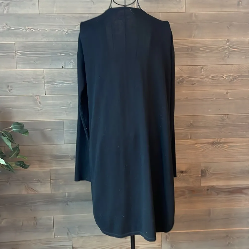 Open front cascade duster/cardigan Black - Image 4