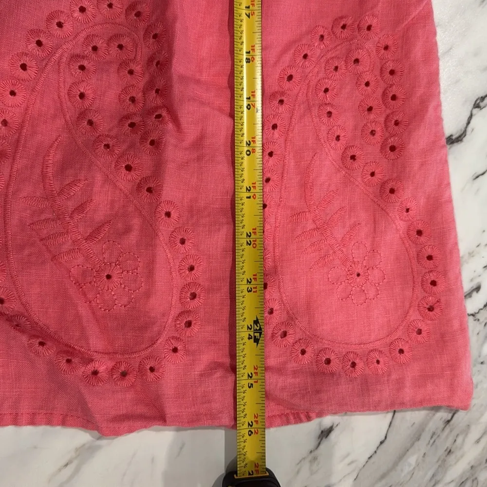 Plus size Lucy & Laurel Coral Blouse with Paisley Detail - Image 9