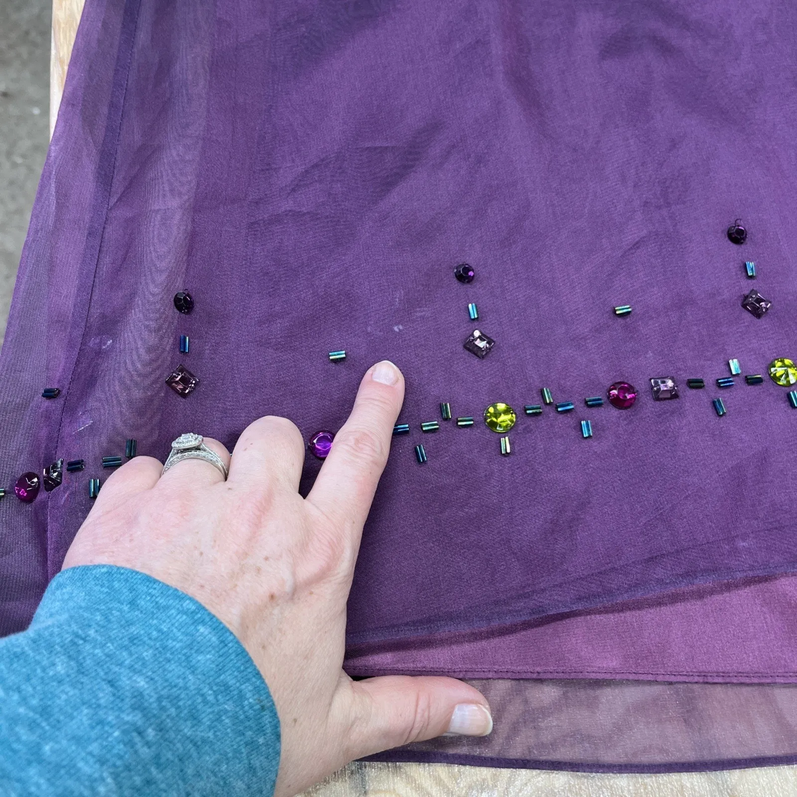 Deadstock Ann Taylor Silk Maxi Skirt Size 4 Purple Whimsygoth Fairygoth Party - Image 13