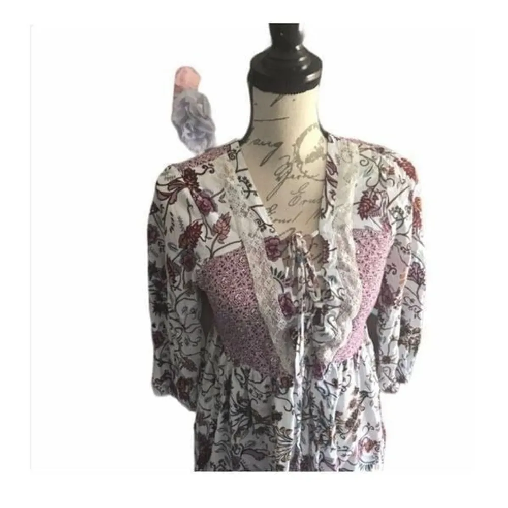 Absolutely Famous Boho Floral Blouse Small - Image 5