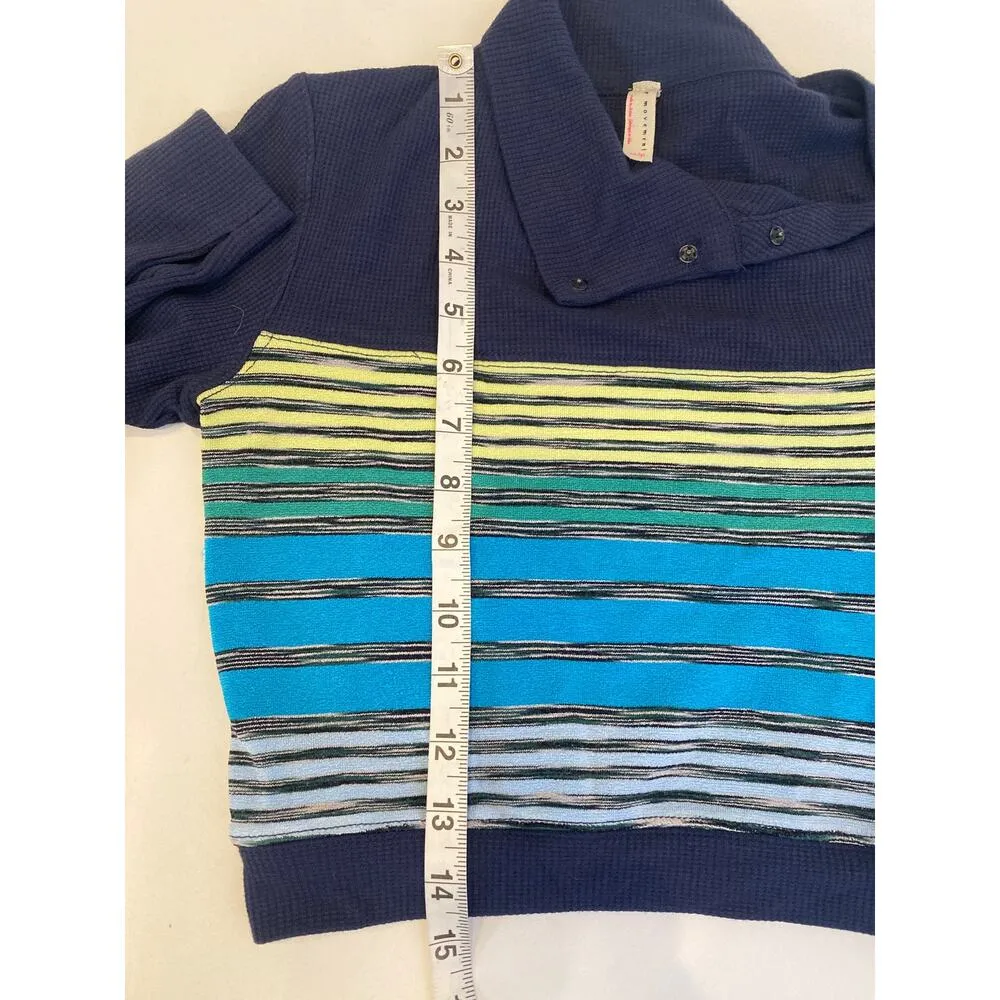 FP Movement Mountain Mama Striped Layering Stretchy Crop Top NWOT Sz XS Navy - Image 12