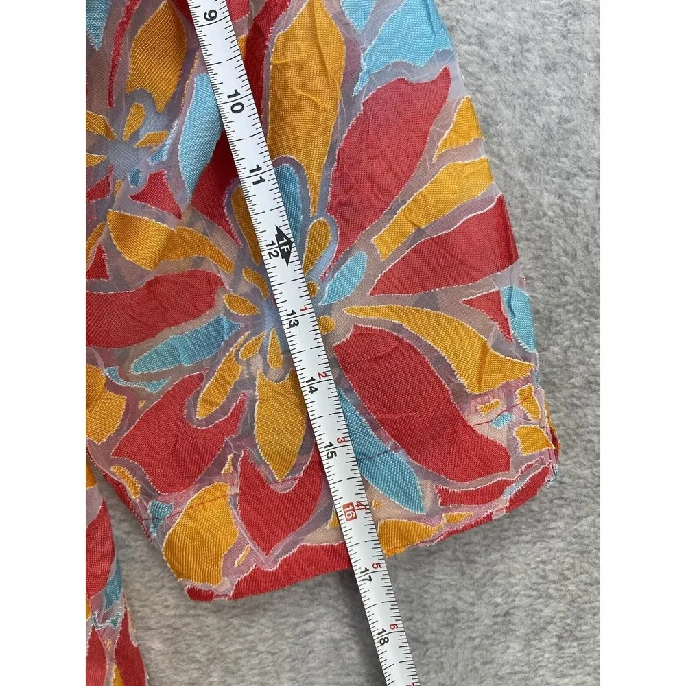 Allison Daley Women's Button Down Shirt Short Sleeve Orange Size 12 Petite - Image 5