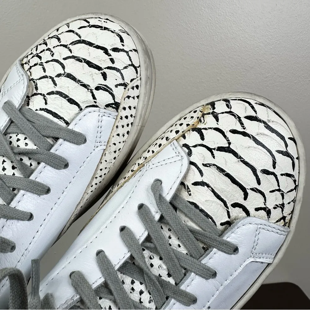 P448 John Sneaker Womens 38/ US 7.5-8 Perforated Leather Low Top Casual Shoes - Image 6