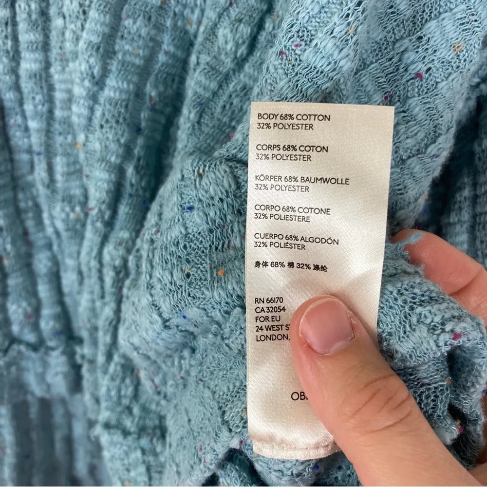 Free People | Baja Babe Hacci Blue Bell Sleeve Sweater S - Image 5