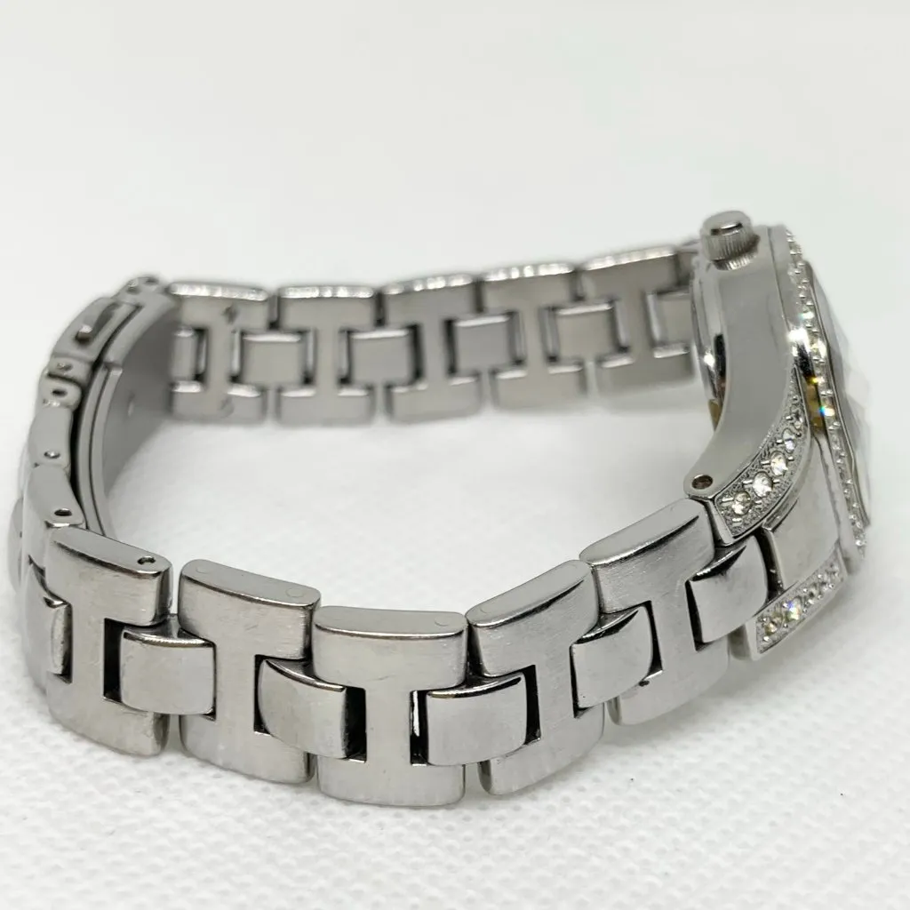 Fossil Blue women date watch AM-4026 Rhinestones 25mm quartz size 6.5” running - Image 6