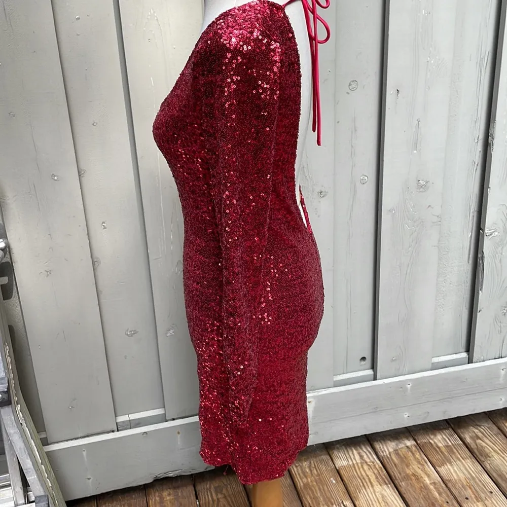 La Cite’ Paris Super Hot Sexy Red Sequined Bodycon Mini Dress Size S 🔥 - Image 6