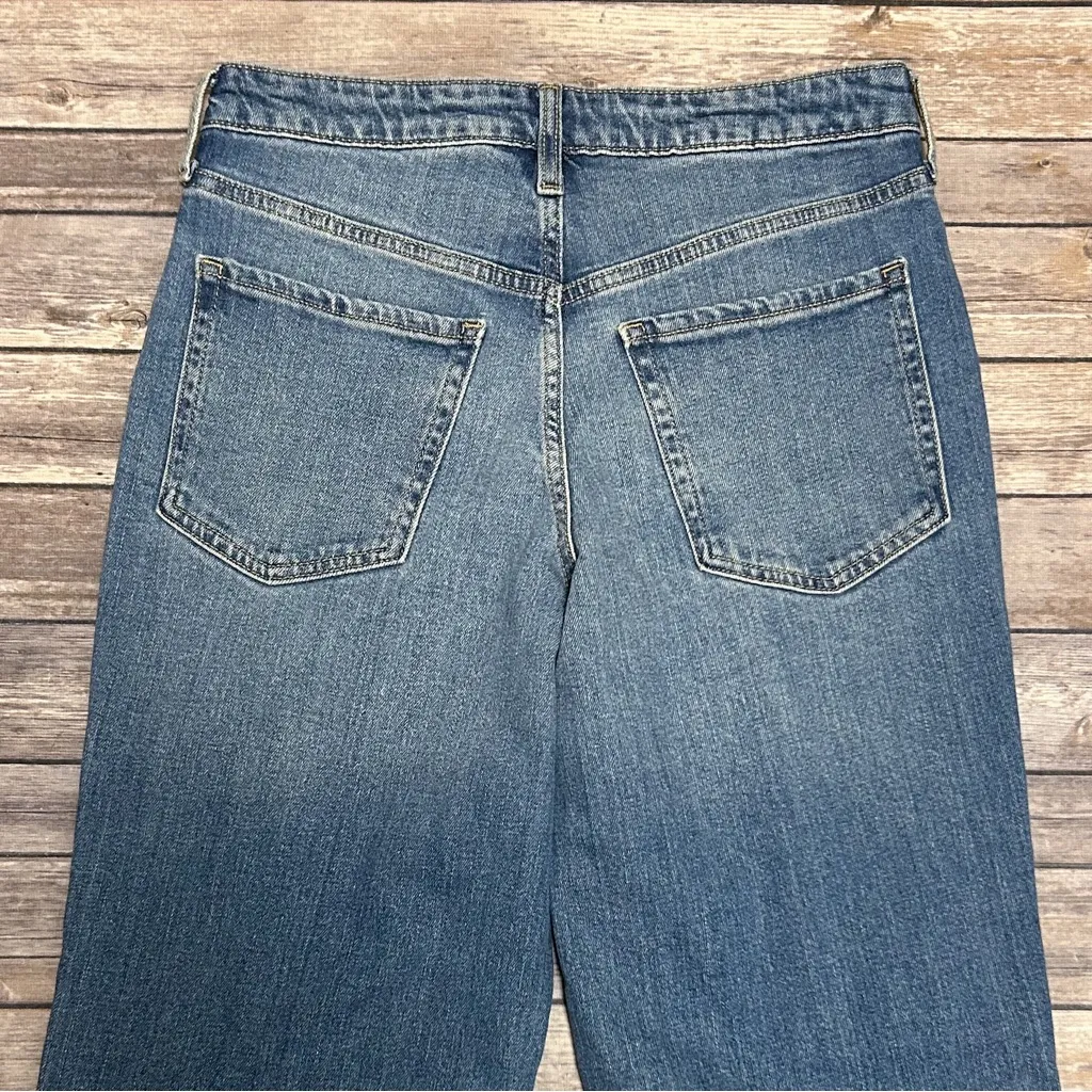 Old Navy Medium Dahlia Wash High Rise OG Loose Distressed Straight Leg Jeans 8 - Image 6