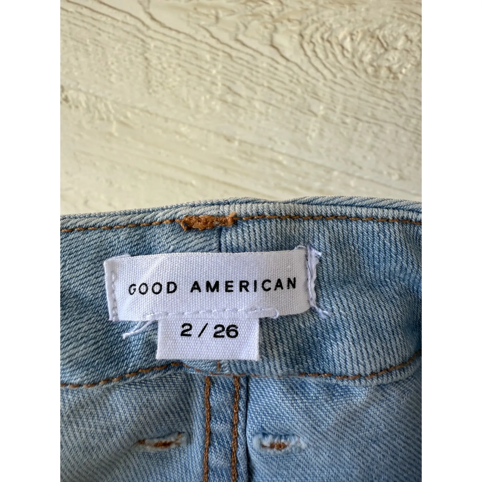 Good American High Waist Crop Jeans Women's Size‎ 2/26 Light Wash Denim - Image 3