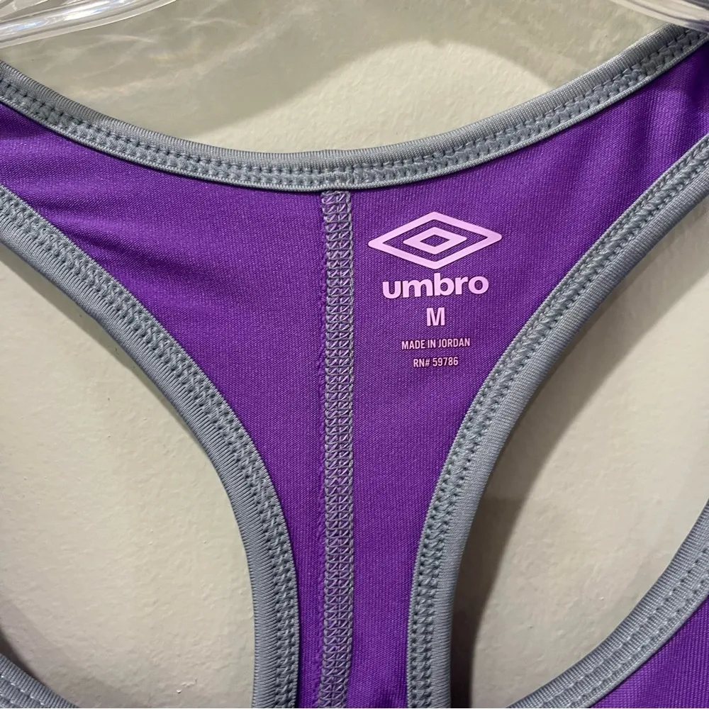 Umbro Top Medium Purple Racerback Tank Sleeveless Stretch Womens Polyester - Image 3