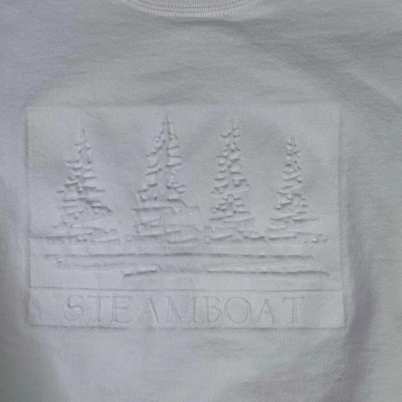 Jerzees Steamboat Vintage Sweatshirt Women’s Large White Crew Neck Cotton USA - Image 2