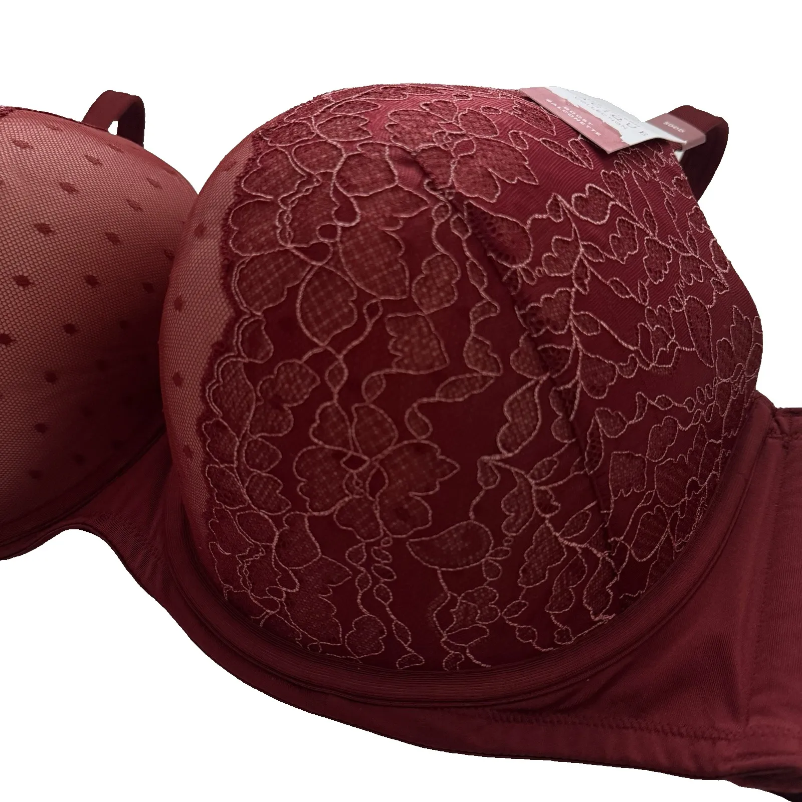New Cacique Bra 50 DD Boost Balconette Lace Push Up Underwire Retro Pinup Sexy - Image 3