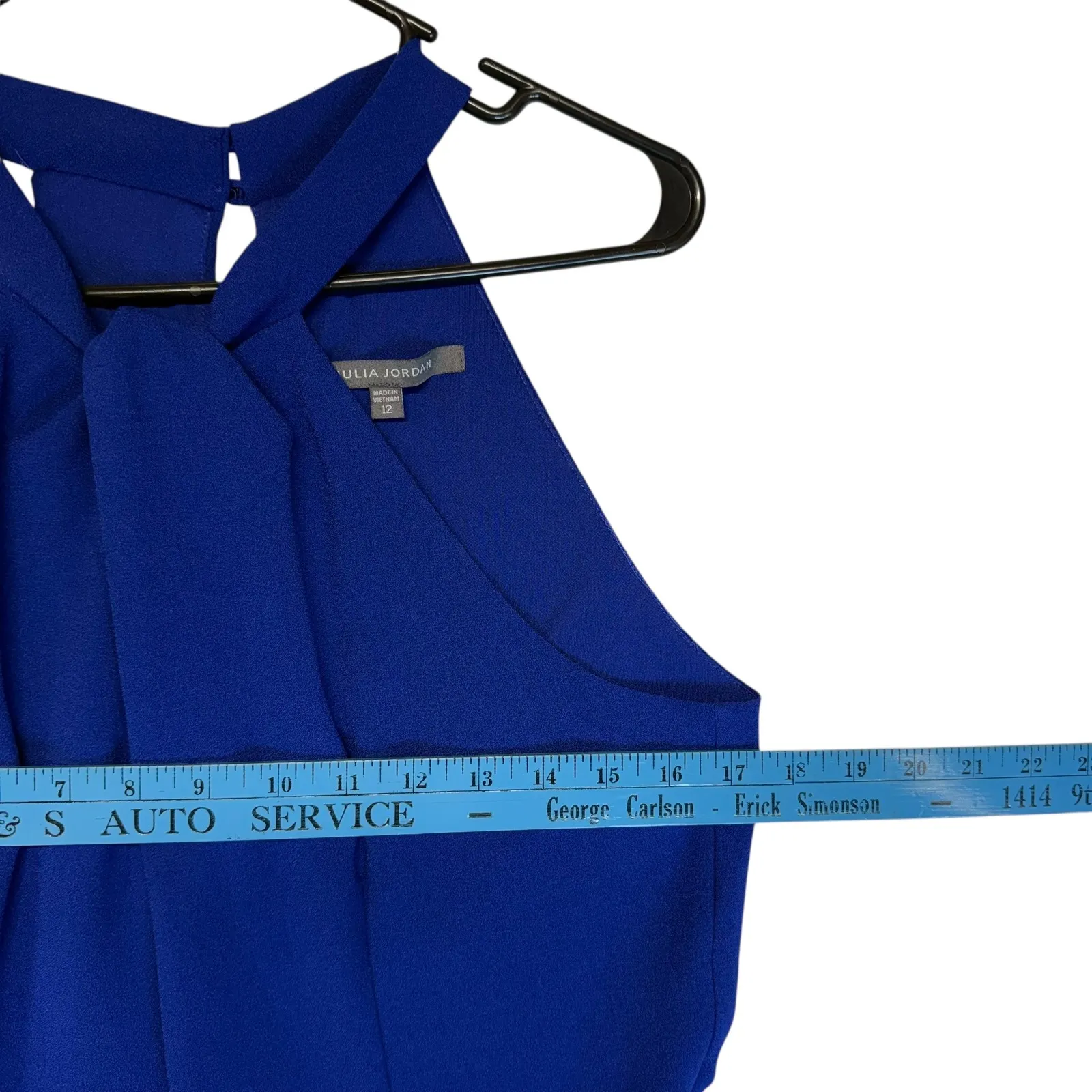 Julia Jordan Royal Blue Halter Wide Leg Jumpsuit Flirty Feminine Chic Size 12 - Image 7